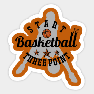 Start Basketball Start Three Point Sticker